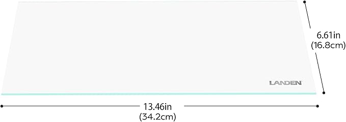 LANDEN 4mm Thick Clear Glass Aquarium Lid, Includes 4 Clips for Secure Placement, 342 x 168mm(13.46x6.61 inches for 350-354mm Inner Length Aquariums, Adapted to LANDEN NA362226 Landen