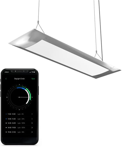 ONF Flat One+ 24-inch 24/7 Automated LED Aquarium Light, 6500-20500K Blue White LED, Mobile APP Remote Controlled, Dimmable Full Spectrum Sunrise/Sunset for Plant Growth, Pendant Style for Fish Tank ONF