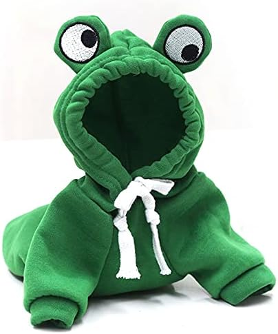 Warm Dog Winter Clothes Cute Fruit Dog Coat Hoodies Fleece Pet Dogs Costume Jacket for French Bulldog Chihuahua Ropa para Perro(Green,M) - PAWPICO