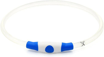 Light up Dog Collar, BSEEN USB Rechargeable Flash Dog Necklace Light, Pet Safety Collar Makes Your Beloved Dogs Be Seen at Night for Small Medium Large Dogs(Blue) - PAWPICO