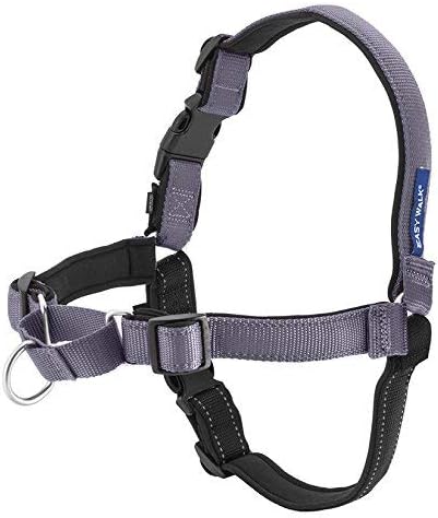 PetSafe Easy Walk Deluxe Dog Harness, No Pull Dog Harness – Perfect for Leash & Harness Training – Stops Pets from Pulling and Choking on Walks – Large, Steel PetSafe