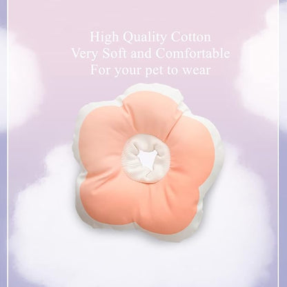 Soft Cat Cone Collar Waterproof Adjustable Pet E Collar Cute Pink Flower Collar for Cats Small Dogs Kitten Puppy After Surgery Prevent Licking(Pink,Small) LAVVICHA