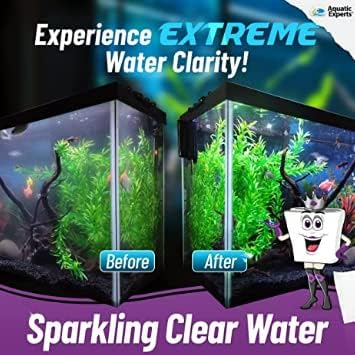 Aquatic Experts Aquarium Carbon Pad - Cut to Fit Carbon Infused Filter Pad Media for Crystal Clear Fish Tank and Ponds (10.5 Inch Width, Water Polishing Bundle) AquaticExperts