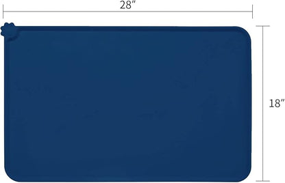 AUDWUD Silicone Waterproof Dog Cat Pet Feeding Mats,Anti Slip Pet Bowl Mats,Pet Feeding Mat, 28" x 18" - PAWPICO