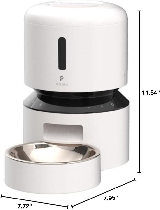 PETLIBRO Automatic Cat Feeder, Automatic Cat Food Dispenser with Freshness Preservation, 3L Timed Cat Feeders for Dry Food, Up to 50 Portions 6 Meals Per Day, Granary Pet Feeder for Cats, White - PAWPICO