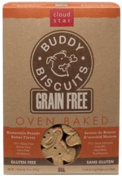 Buddy Biscuits 14 oz Box of Grain-Free Crunchy Dog Treats Made with Natural Peanut Butter - PAWPICO