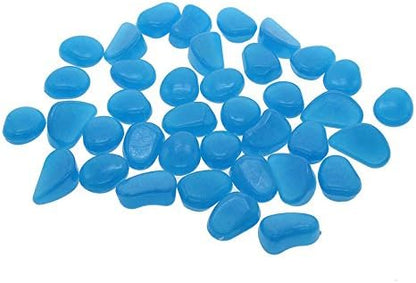 Oubest Fish Tank Rocks Glow Blue/Glow in The Dark Pebbles for Garden/Fish Tank/Aquarium/Plant Pots/Bonsai Walkway/Driveway 100pcs Outbest