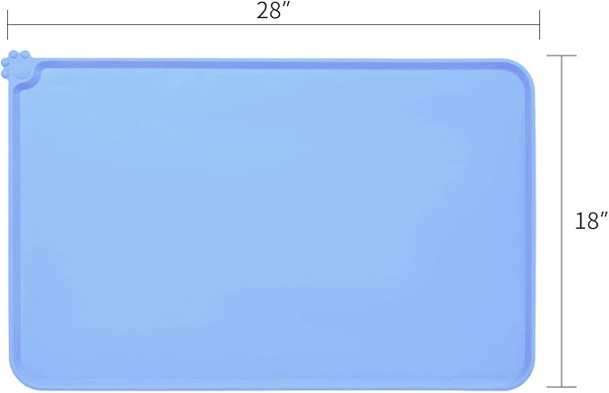 AUDWUD Silicone Waterproof Dog Cat Pet Feeding Mats,Anti Slip Pet Bowl Mats,Pet Feeding Mat, 28" x 18" - PAWPICO