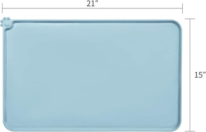 AUDWUD Silicone Waterproof Dog Cat Pet Feeding Mats,Anti Slip Pet Bowl Mats,Pet Feeding Mat,21" x 15" - PAWPICO