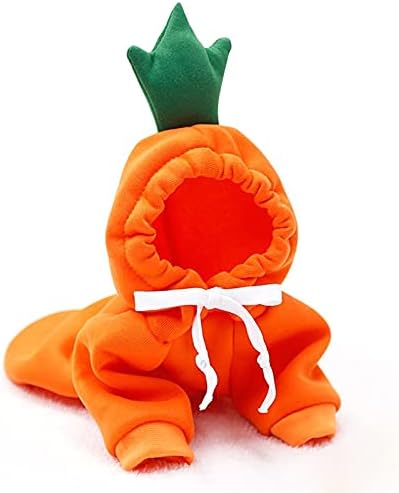 Warm Dog Winter Clothes Cute Fruit Dog Coat Hoodies Fleece Pet Dogs Costume Jacket for French Bulldog Chihuahua Ropa para Perro(Orange,XS) - PAWPICO