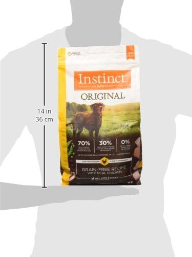 Instinct Dog Food, Grain Free Dog Food Dry, High Protein, Raw Coated Dog Food, Dog Kibble, Original Real Chicken, 4 lb. Bag - PAWPICO