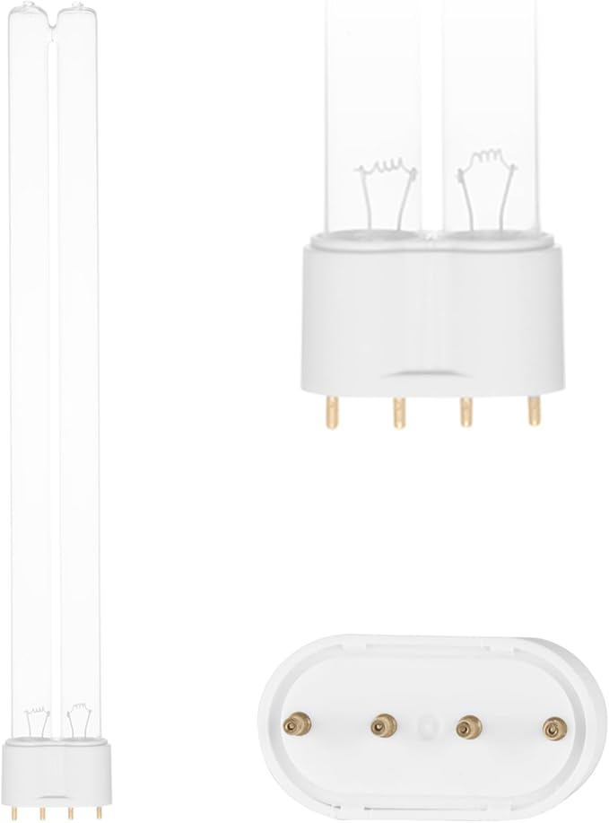 2 Pack 24 Watts UVC Germicidal Ultraviolet Light Bulb 12.5" 2G11 Base, Replacement UV Bulb for Pond and Aquarium, uv air Purifier and sanitizer Coospider-repta