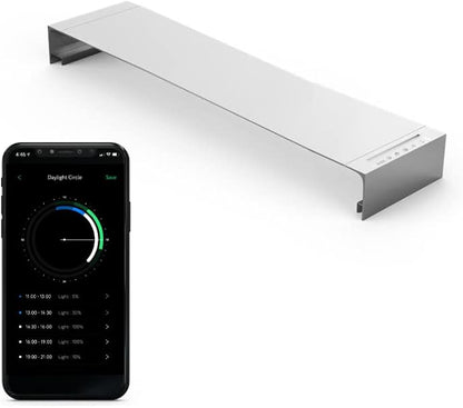 ONF Flat One+ 36-inch 24/7 Automated LED Aquarium Light, 6500-20500K Blue White LED, Mobile APP Remote Controlled, Dimmable Full Spectrum Sunrise/Sunset for Plant Growth, Hood Style for Fish Tank ONF