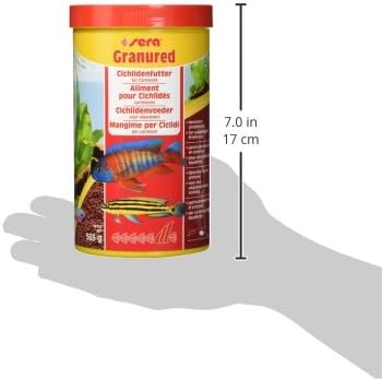 sera Granured Nature 33,8 fl oz | Premium Cichlid Food for Carnivores & Omnivores | High Protein, Omega Fatty Acids | with Krill for Vibrant Colors | Slow-Sinking, No Artificial Additives Sera