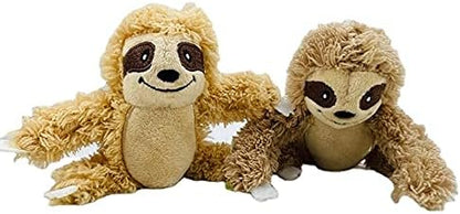 Sloth in Tree Hide and Seek Dog Toy for Small and Medium Size Dogs, Plush Sloth Inside Trunk Dog Toy with Squeaker, Interactive Burrow Dog Toy (Tree with Sloths, Large) - PAWPICO