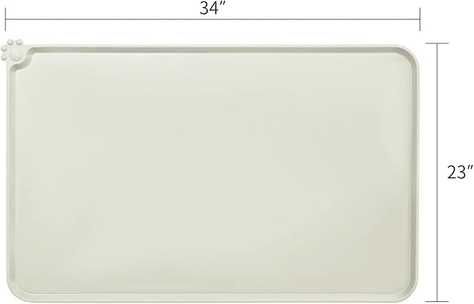 AUDWUD Silicone Waterproof Dog Cat Pet Feeding Mats,Anti Slip Pet Bowl Mats,Pet Feeding Mat, 34" x 23" - PAWPICO