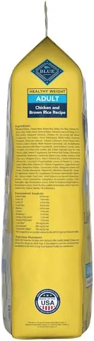 Blue Buffalo Life Protection Formula Healthy Weight Adult Dry Dog Food, Supports an Ideal Weight, Made with Natural Ingredients, Chicken & Brown Rice Recipe, 30-lb Bag - PAWPICO