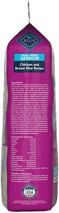 Blue Buffalo Life Protection Formula Small Breed Senior Dry Dog Food, Supports Joint Health and Immunity, Made with Natural Ingredients, Chicken & Brown Rice Recipe, 15-lb. Bag - PAWPICO