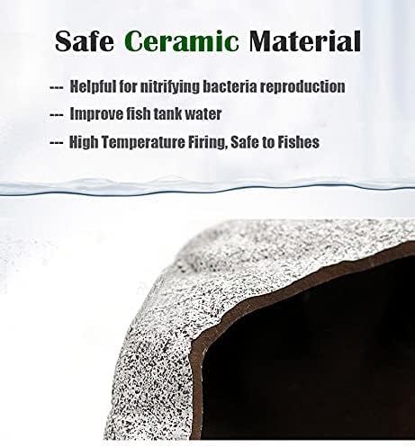 Aquarium Hideaway Rock Cave for Aquatic Pets to Breed, Play and Rest, Safe and Non-Toxic Ceramic Fish Tank Ornaments, Decor Stone for Betta SpringSmart--Focusonprovidinghighqualityaquariumdecorations