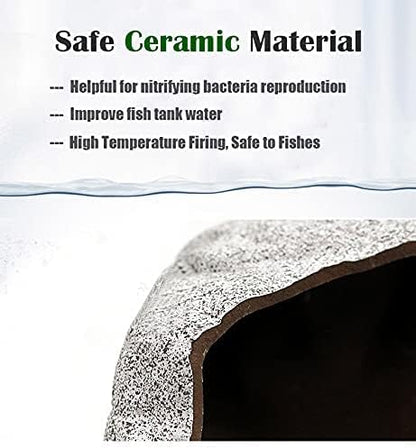 Aquarium Hideaway Rock Cave for Aquatic Pets to Breed, Play and Rest, Safe and Non-Toxic Ceramic Fish Tank Ornaments, Decor Stone for Betta SpringSmart--Focusonprovidinghighqualityaquariumdecorations