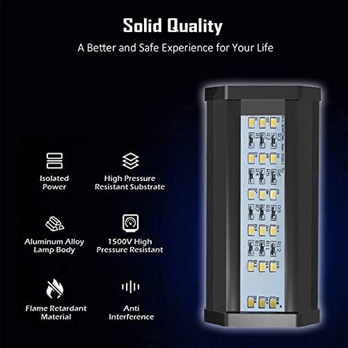Lominie Planted Aquarium Light, 2-Channel Timer Dimmer Freshwater Small Fish Tank Light 6500K with Gooseneck for Planted Refugium Nano Tank (Freshwater) Lominie