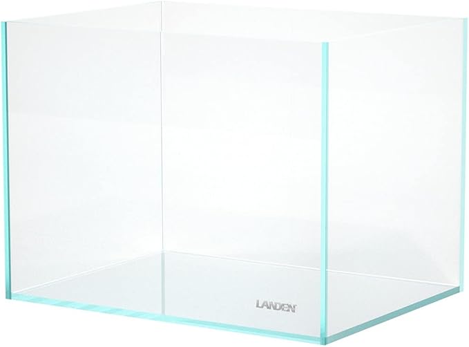 Landen 60H 30 Gallon Rimless Low Iron Aquarium Tank, 23.6" W × 17.7" D × 17.7" H (60cm x 45cm x 45cm) 8mm Thickness with Black Nano Foam Leveling mat Included Landen