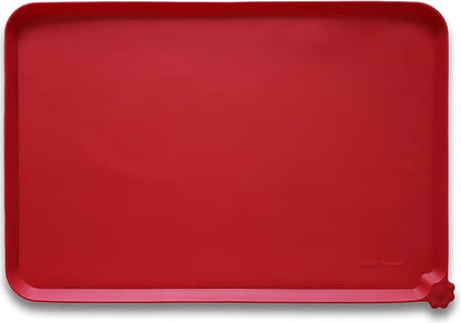 Hoki Found Silicone Pet Food Mats Tray - Non Slip Pet Dog Cat Bowl Mats Placemat - Dog Pet Cat Feeding Mat - Waterproof Dog Cat Food Mats -Pet Water Mats for Floors -Classic Red - PAWPICO