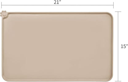 AUDWUD Silicone Waterproof Dog Cat Pet Feeding Mats,Anti Slip Pet Bowl Mats,Pet Feeding Mat,21" x 15" - PAWPICO