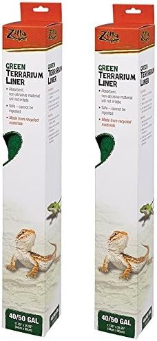 (2 Pack) Zilla Reptile Terrarium Bedding Substrate Liner, Green, 40 Breeder/50Gallon Zilla