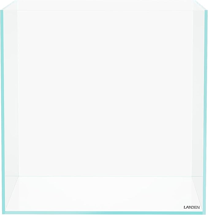 LANDEN 36C 11.5 Gallon Cube Rimless Low Iron Aquarium Tank,W14.2×D14.2×H14.2 in(36x36x36cm) 5mm Thickness with Nano Foam Leveling Mat Included Landen