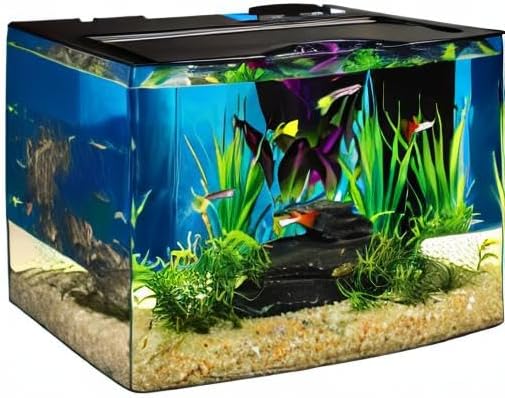 Tetra Crescent STEM Aquarium Kit 3 Gallons, Curved-Front Fish Tank with LEDs and STEM Activity Guide Tetra