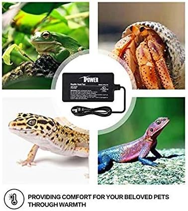 iPower Reptile Heat Pad 4W Under Tank Terrarium Warmer Heating Mat for Turtles Lizards Frogs and Other Small Animals, 4x7 Inch iPower