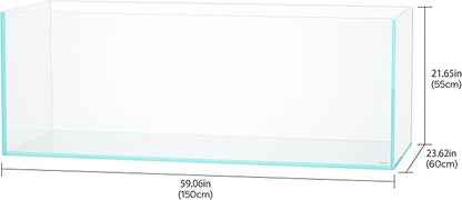 LANDEN 150P 118.4 Gallon Rimless Low Iron Aquarium Tank, W59.1×D23.6×H21.7 in(150x60x55cm); 15 mm Thickness with Nano Foam Leveling Mat Included Landen