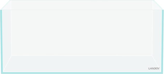 LANEDN 45S 5.4 Gal Shallow Tank, Shallow Fish Tank, Rimless Low Iron Tank W17.7×D11×H7.1 in(45x28x18cm); 5mm Thickness Aquascape Fish Tank, Black Leveling Mat Included Landen