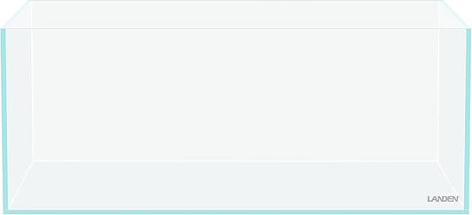 LANEDN 45S 5.4 Gal Shallow Tank, Shallow Fish Tank, Rimless Low Iron Tank W17.7×D11×H7.1 in(45x28x18cm); 5mm Thickness Aquascape Fish Tank, Black Leveling Mat Included Landen