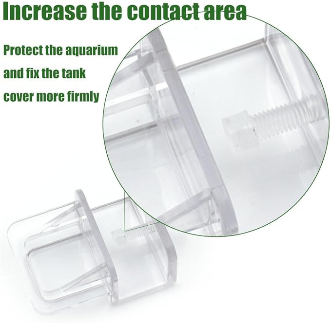 6 Pieces Aquarium Lid Clips, Transparent ABS Plastic Rimless Fish Tank Top Cover Support, Suitable for Plastic Dividers and DIY Anti-Jump LINLAN