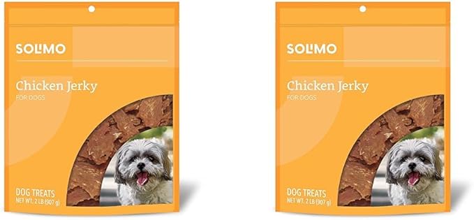 Amazon Brand - Solimo Chicken Jerky Dog Treats, 2 pounds (Packaging May Vary) (Pack of 2) - PAWPICO