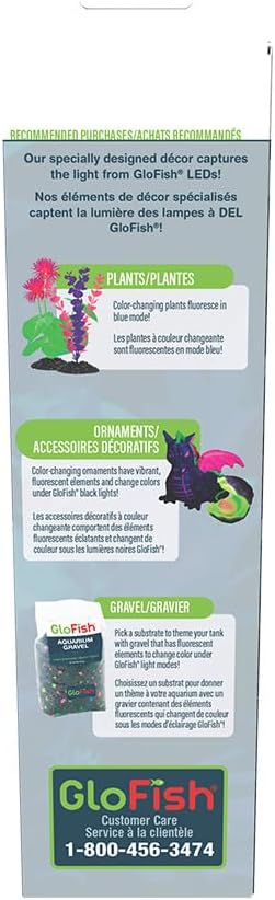 GloFish 10 Inch LED Light Stick - White, Blue and, Magenta Aquarium Lights - Tank Sizes Up to 20 Gallons GloFish