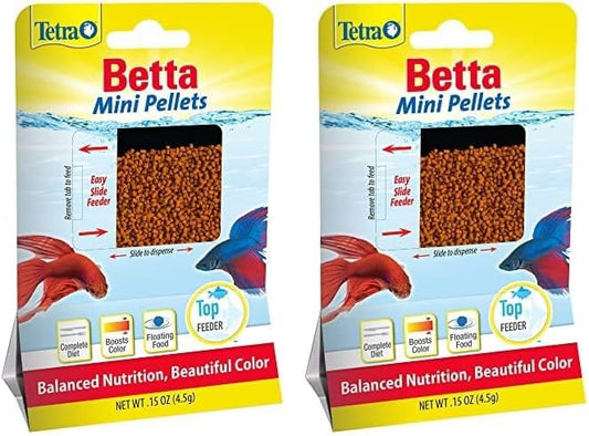 TetraBetta Floating Mini Pellets (1 Bag), 0.15 oz (77023) (Pack of 2) Tetra