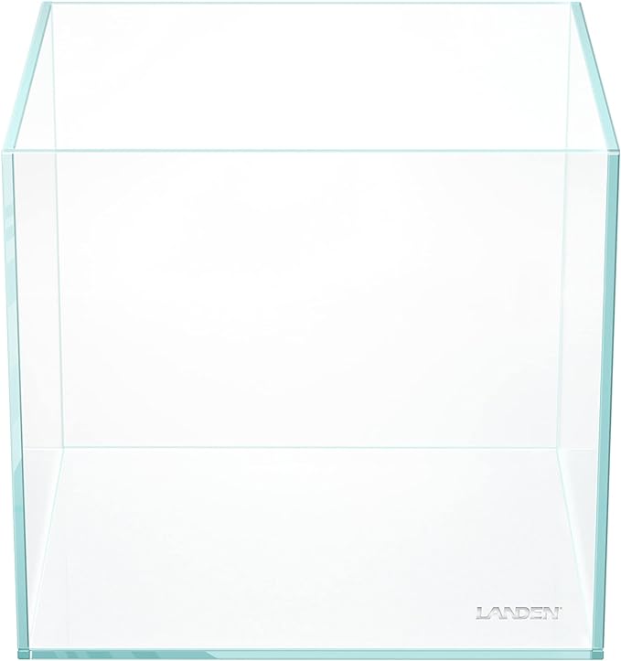 LANDEN 20C Gallon Cube Rimless Low Iron Clear Aquarium Tank, All Glass Aquarium,Small Betta Fish Tank,W7.8×D7.8×H7.8 in(20x20x20cm) 5mm Thickness with Nano Foam Leveling Mat Landen