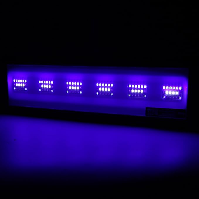hygger 24/7 Mode Reef Aquarium Light White Blue U-V LEDs with 4 Channels Dimmer Timer Saltwater LED Light for LPS/Soft Coral/Fish Only Tank 12'' 30 Minutes Ramp Up & Down hygger