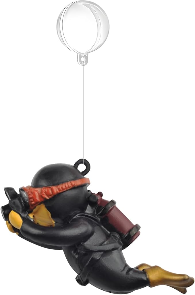 onesimcr Floating Fish Tank Decorations, Aquarium Decorations, Lovely Diver Fish Tank Decorations, Floating Device Fish Tank Accessories，Suitable for All Kinds of Fish Tanks(Black)… onesimcr