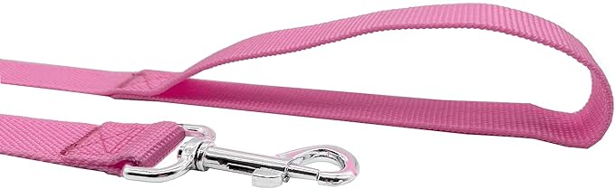 Nylon Dog Training Leash, Traction Rope, 4Ft /5 Foot /6 Feet Long, 5/8 inch 3/4 Inch 1 Inch Wide, for Small and Medium Dogs (1'' x 8 FT, Pink) TAIDA