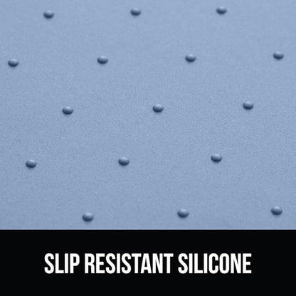 Gorilla Grip 100% Waterproof Raised Edge BPA Free Silicone Pet Feeding Mat, Dog Cat Food Mats Contain Spills Protects Floors, Placemats for Cats and Dogs Water Bowl, Pets Accessories 32x24 Blue - PAWPICO
