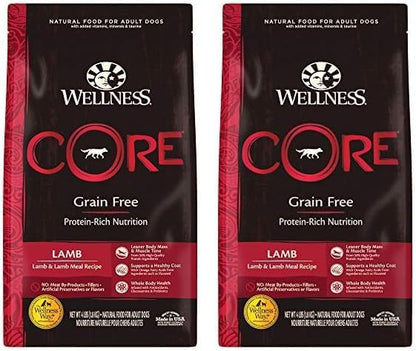 Wellness Core Natural Grain Free Dry Dog Food, Lamb, 4-Pound Bag (Pack of 2) - PAWPICO