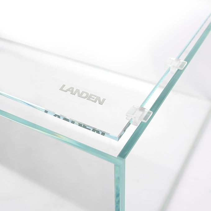 LANDEN 4mm Thick Clear Glass Aquarium Lid,Includes 4 Clips for Secure Placement, 576 x 310mm(22.68x12.2 inches) for 584-588 mm Inner Length Aquariums, Adapted to LANDEN SD604040 Landen
