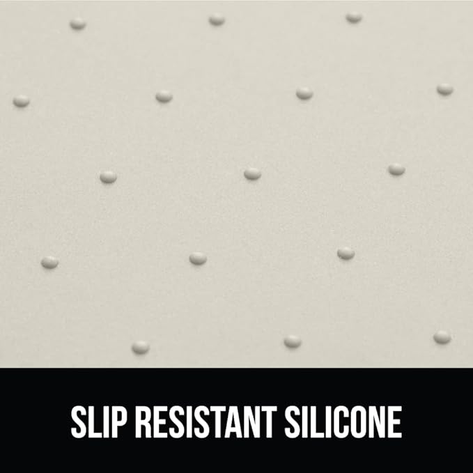 Gorilla Grip 100% Waterproof Raised Edge BPA Free Silicone Pet Feeding Mat, Dog Cat Food Mats Contain Spills Protects Floors, Placemats for Cats and Dogs Water Bowl, Pets Accessories 18.5x11.5 Cream - PAWPICO