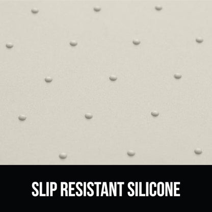 Gorilla Grip 100% Waterproof Raised Edge BPA Free Silicone Pet Feeding Mat, Dog Cat Food Mats Contain Spills Protects Floors, Placemats for Cats and Dogs Water Bowl, Pets Accessories 18.5x11.5 Cream - PAWPICO