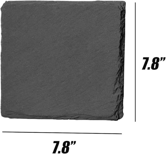 Reptile Basking Platform 2Pcs 7.8'' Tortoise Rock Plate Slate Feeding Platform Food Dish Bowl Turtle Bathing Rock Rest Terrace for Chameleon Lizard Bearded Dragon Gecko Snake Frog Newt (20CM) Tfwadmx