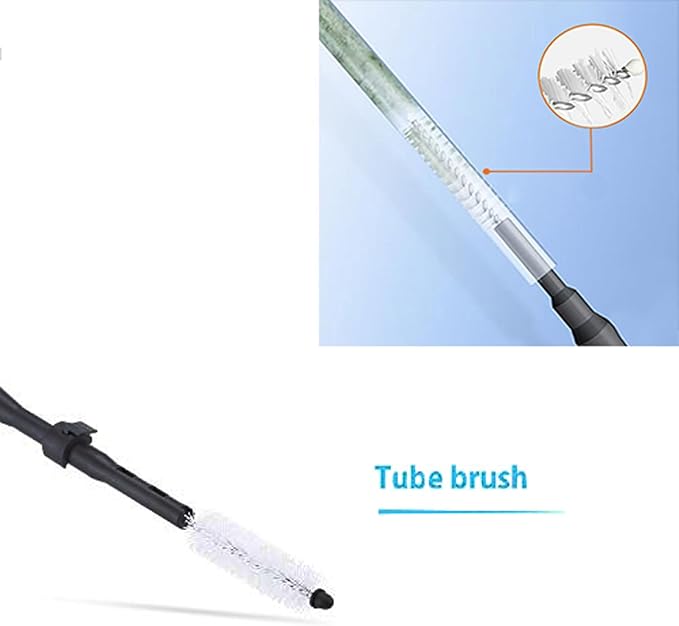 Carefree Fish 4IN1 Carbon Fiber Aquarium Cleaning Tools Long Handle Adjustable Length 18~24Inch Fish Tank Cleaner Kit Alage Scraper Scrubber Brushes Set Bewatermyfriend